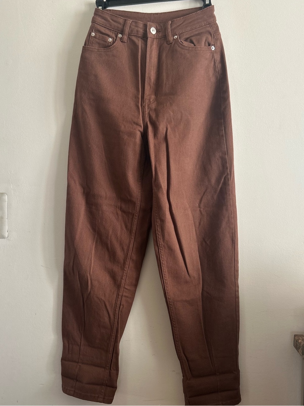 Barrel Tapered Womens Color Jeans H&M Divided Brown High Waisted Size 2